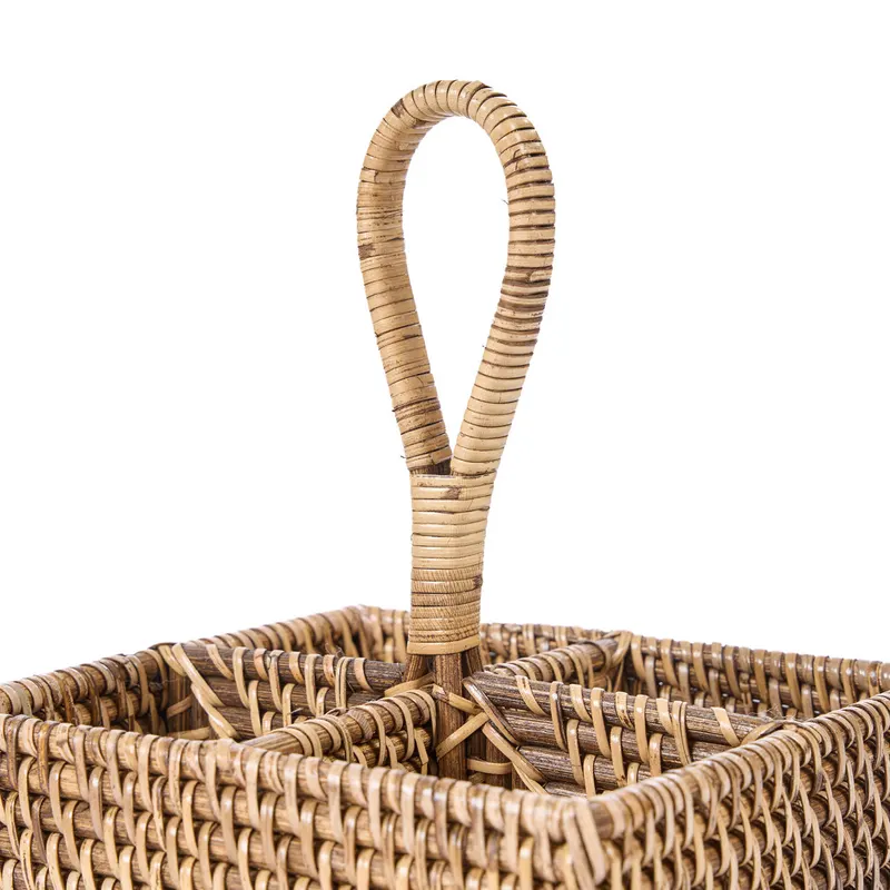 The Rattan Cutlery Caddy N°4 Besteckhalter aus Rattan von Bazar Bizar, Größe 18 × 18 × 28 cm, Natur / Braun, Ansicht 9