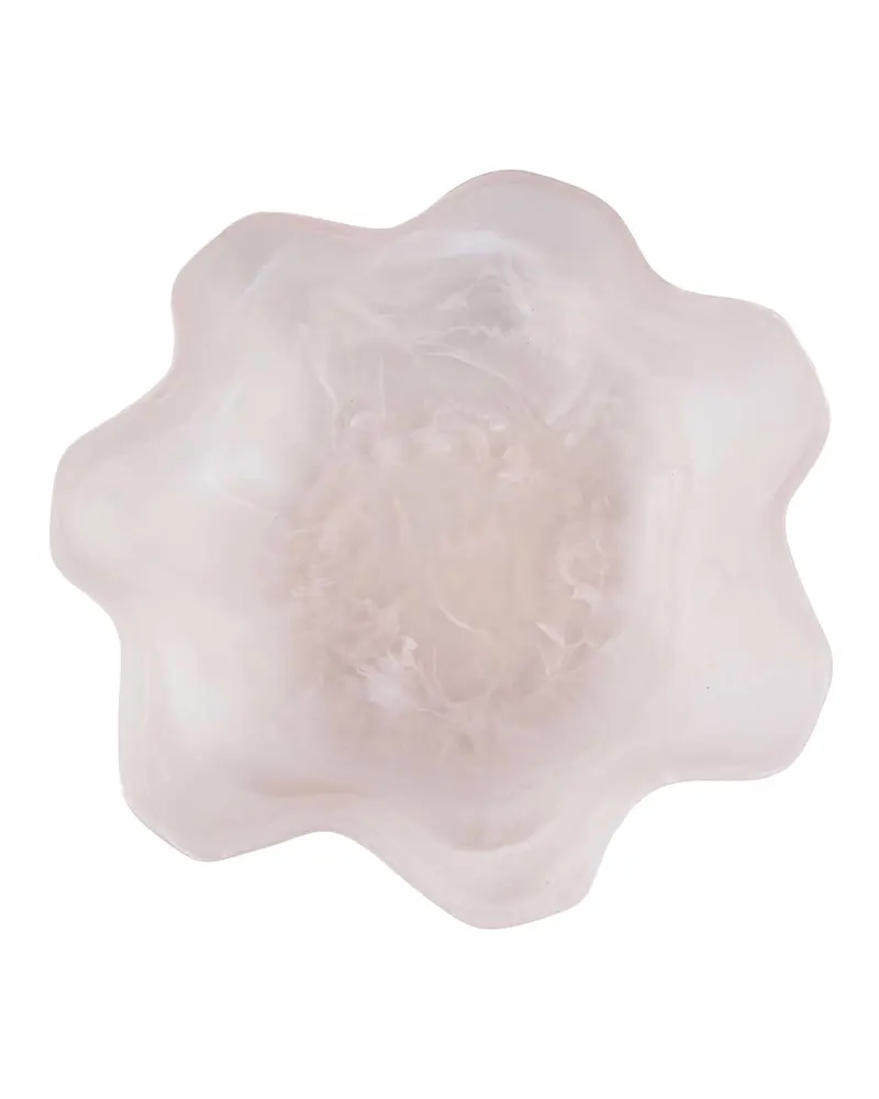 The Resin Organic Fruit Bowl Schale aus Kunstharz von Bazar Bizar, Größe 30 × 30 × 8 cm, Rosa / Weiß, Ansicht 4