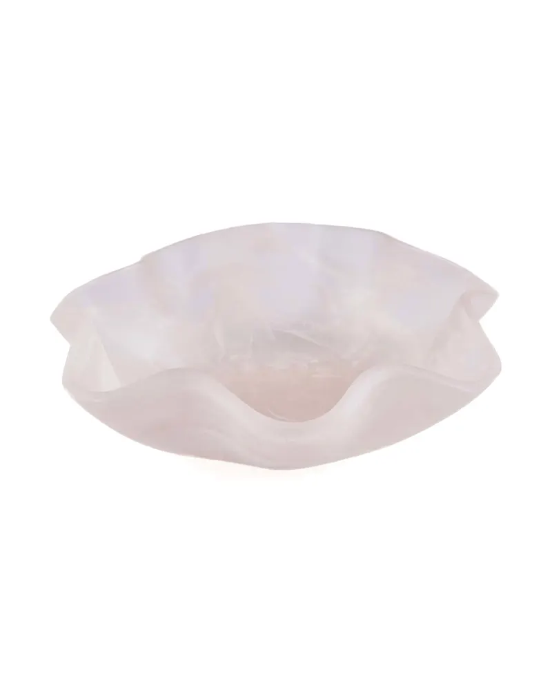 The Resin Organic Fruit Bowl Schale aus Kunstharz von Bazar Bizar, Größe 30 × 30 × 8 cm, Rosa / Weiß, Ansicht 5
