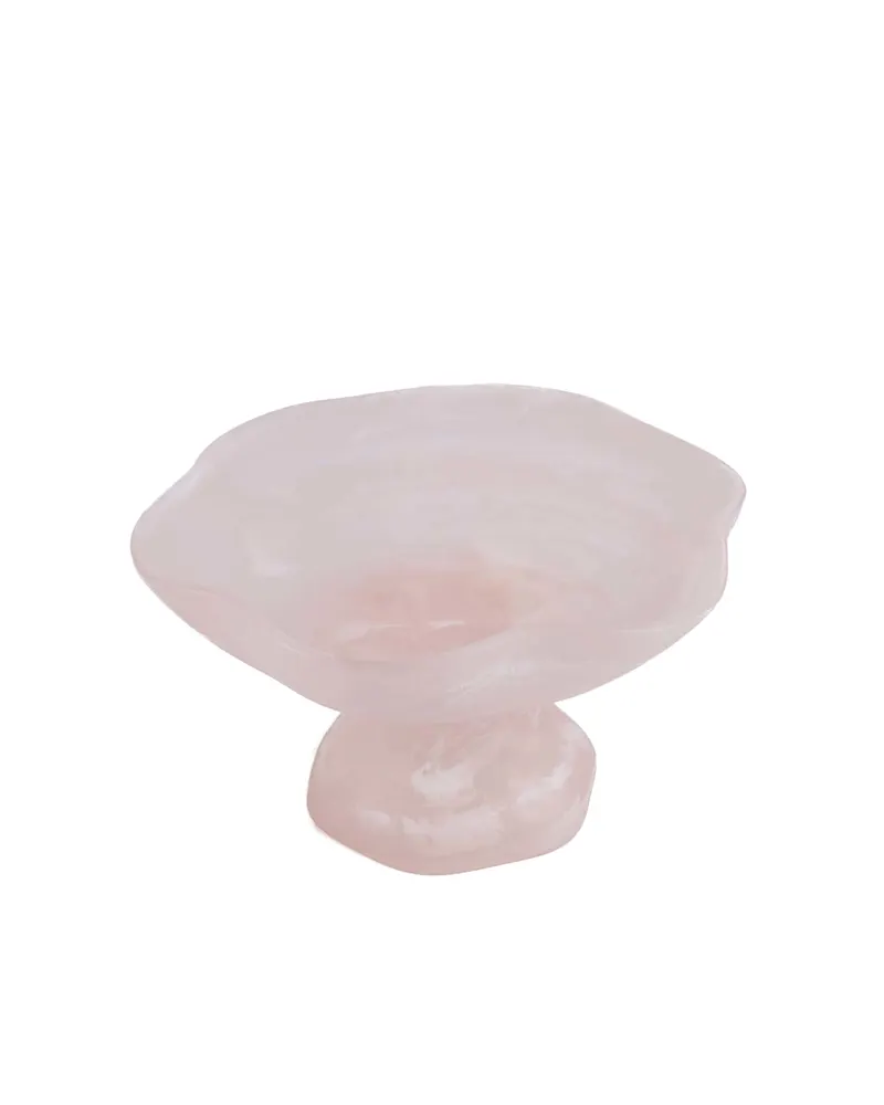 The Resin Organic Fruit Stand Servierständer aus Kunstharz von Bazar Bizar, Größe 27 × 27 × 15 cm, Rosa / Weiß, Ansicht 8