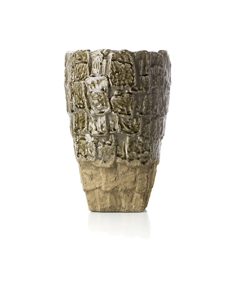 The Rock Texture Vase, Vase aus Steinzeug von Bazar Bizar, Größe L, Steingrau, Ansicht 1