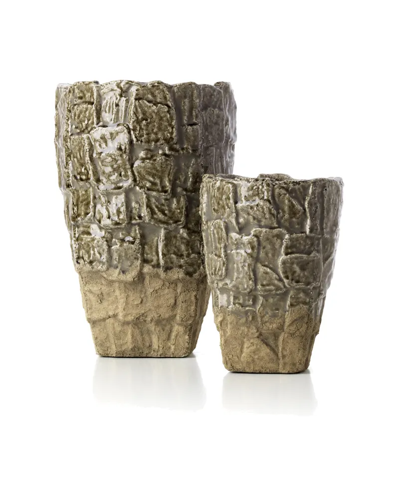 The Rock Texture Vase, Vase aus Steinzeug von Bazar Bizar, Größe S, Steingrau, Ansicht 3