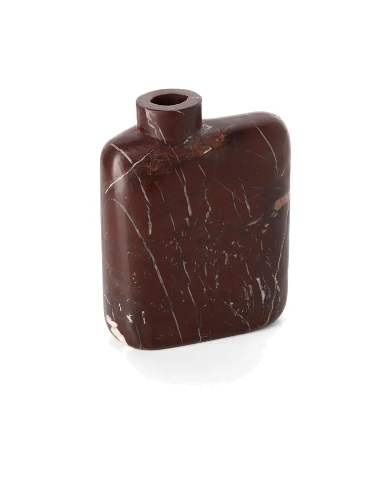 The Rosso Levanto Marble Vase, Marmorvase von Bazar Bizar, Größe Hoch, Weinrot, Ansicht 2