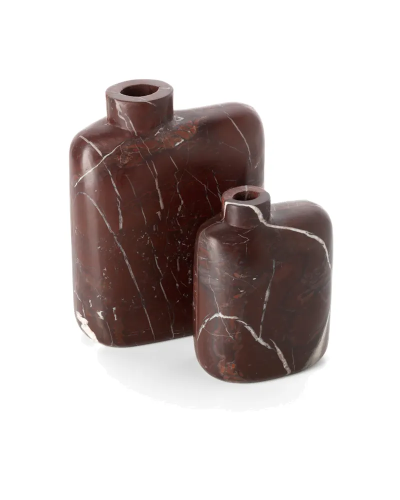 The Rosso Levanto Marble Vase, Marmorvase von Bazar Bizar, Größe Hoch, Weinrot, Ansicht 4