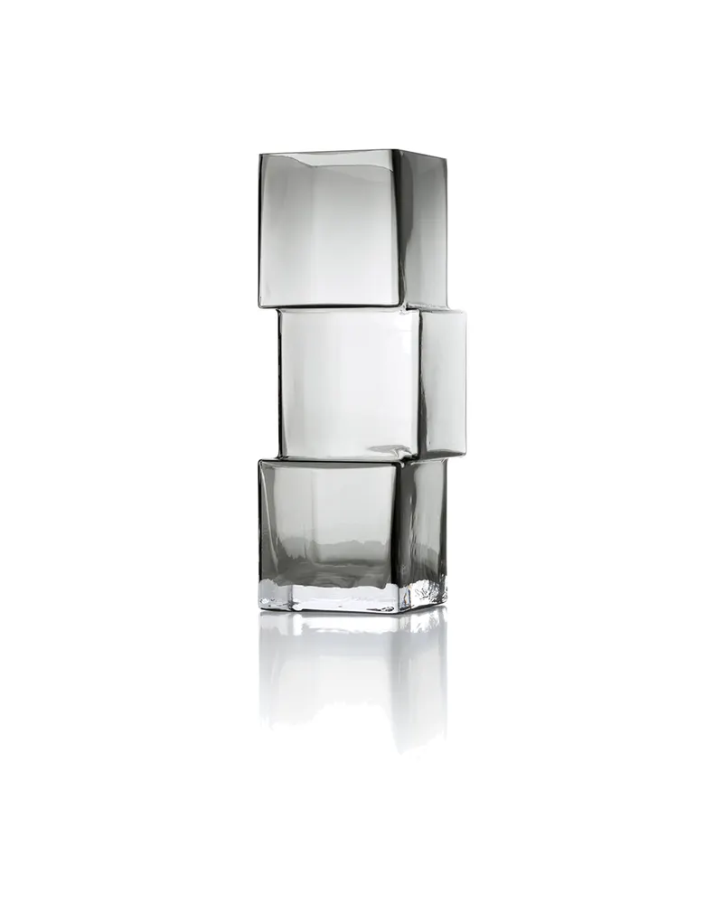 The Rummikub Vase aus Recyclingglas, dunkelgrau