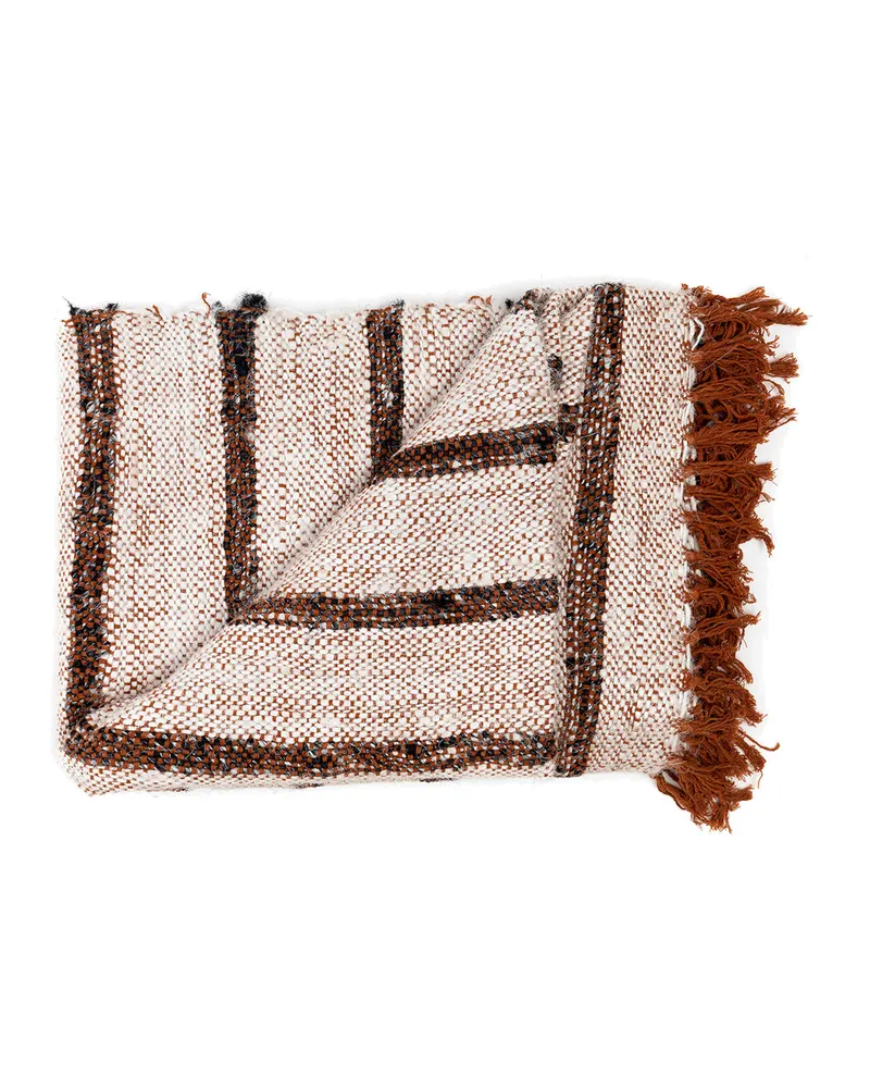 The s'il vous Plaid Baumwollplaid, Bohemian-Weiß