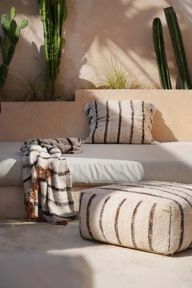 The s'il vous Plaid Baumwollplaid von Bazar Bizar, Größe 130 × 170 cm, Bohemian-Weiß, Ansicht 2