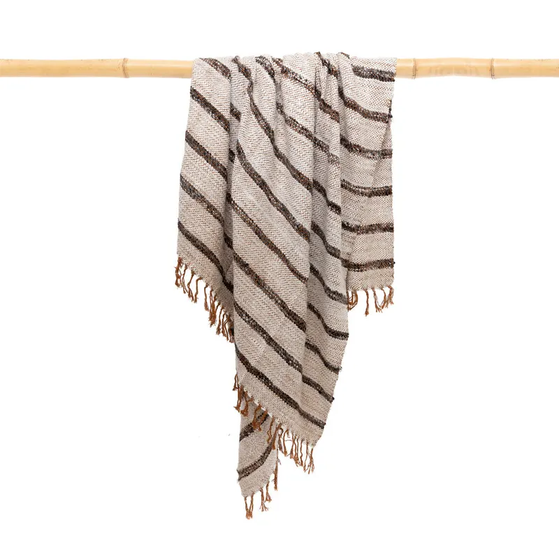 The s'il vous Plaid Baumwollplaid von Bazar Bizar, Größe 130 × 170 cm, Bohemian-Weiß, Ansicht 6