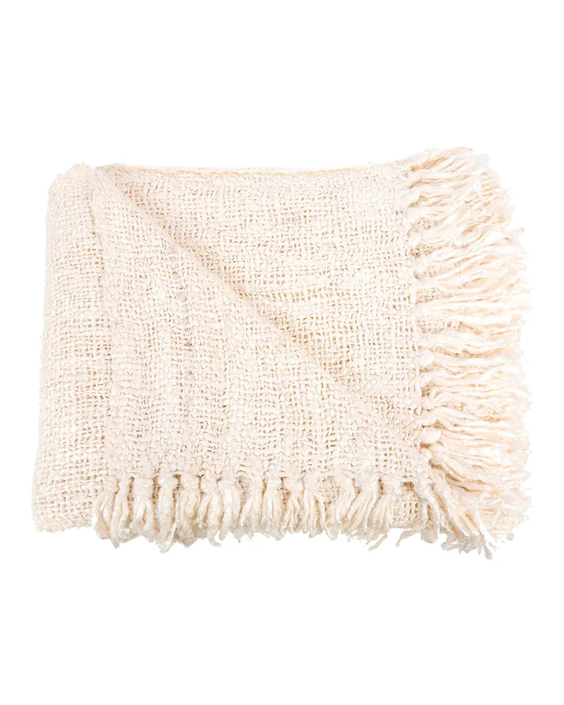 The s'il vous Plaid Baumwollplaid von Bazar Bizar, Größe 130 × 170 cm, Creme, Ansicht 1