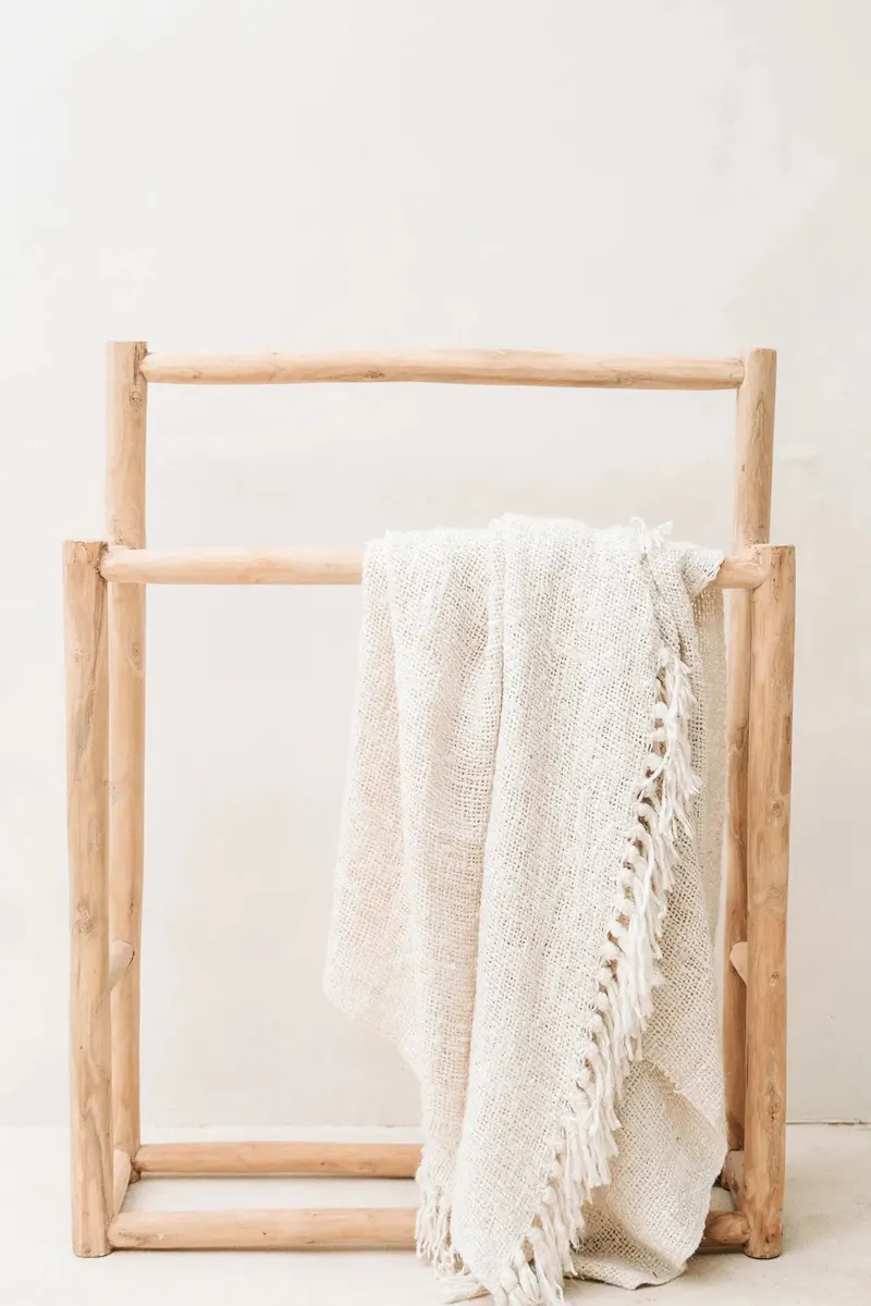 The s'il vous Plaid Baumwollplaid von Bazar Bizar, Größe 130 × 170 cm, Creme, Ansicht 5