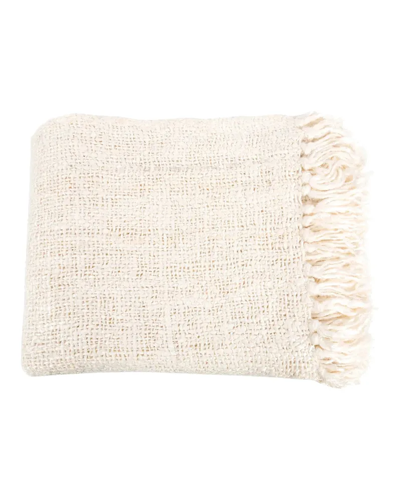 The s'il vous Plaid Baumwollplaid von Bazar Bizar, Größe 130 × 170 cm, Creme, Ansicht 7
