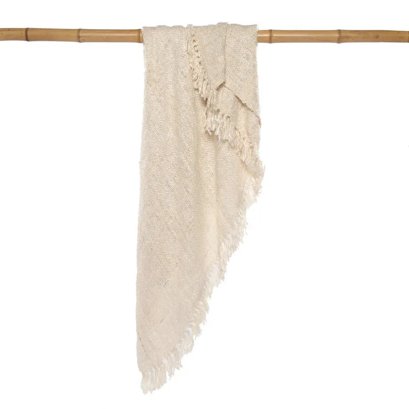 The s'il vous Plaid Baumwollplaid von Bazar Bizar, Größe 130 × 170 cm, Creme, Ansicht 8