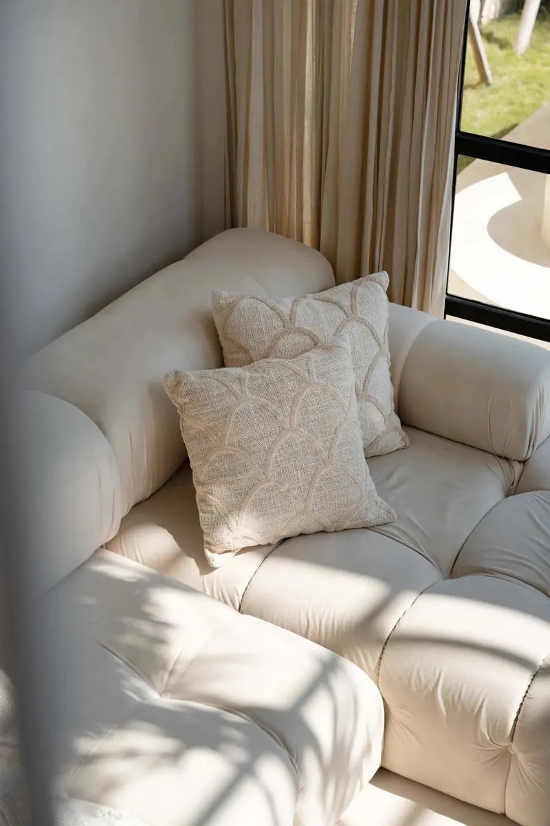 The Sahara Cushion Cover Kissenbezug aus Baumwolle von Bazar Bizar, Größe 50 × 50 cm, Natur, Ansicht 3