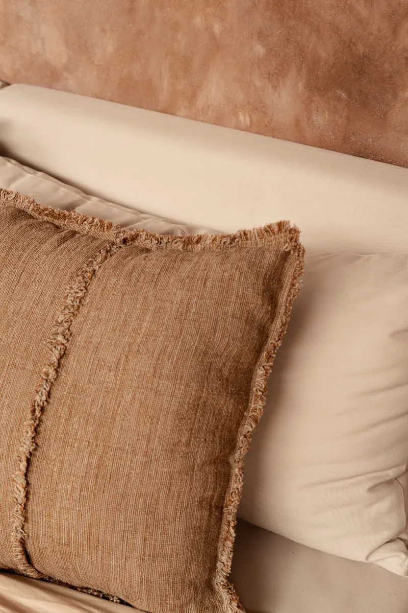 The Sahara Fringe Cushion Cover Kissenbezug von Bazar Bizar, Größe 50 × 50 cm, Natur / Braun, Ansicht 2