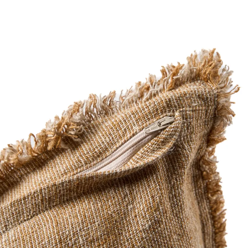 The Sahara Fringe Cushion Cover Kissenbezug von Bazar Bizar, Größe 50 × 50 cm, Natur / Braun, Ansicht 7