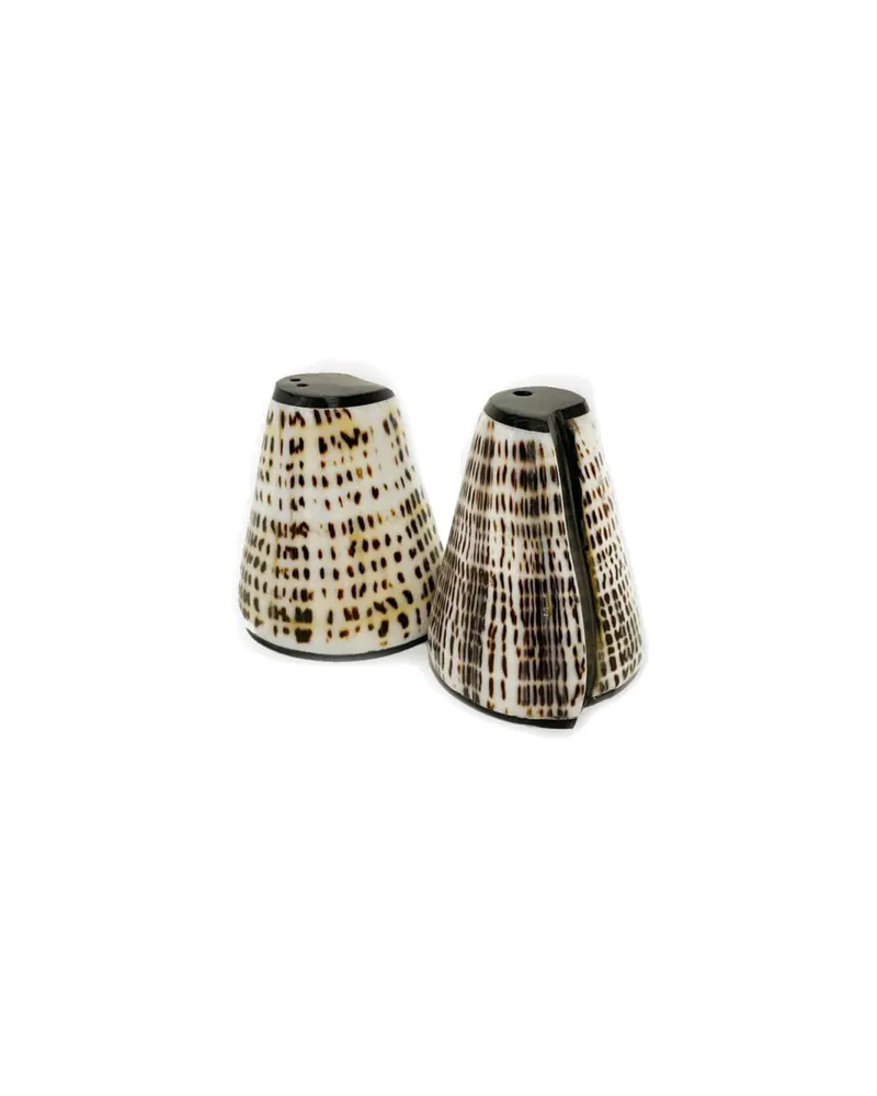 Salz- und Pfefferstreuer Salt & Peppa Shell, 2er-Set von Bazar Bizar, Größe 6 × 6 × 10 cm, Schwarz / Natur, Ansicht 4