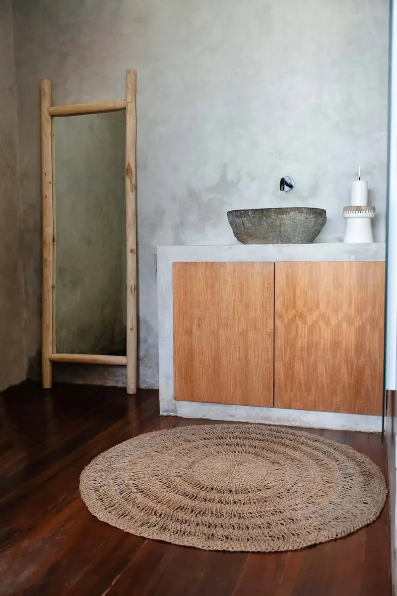 Runder Teppich Seagrass Carpet, 100 oder 150 cm von Bazar Bizar, Größe Ø 100 cm, Natur, Ansicht 2