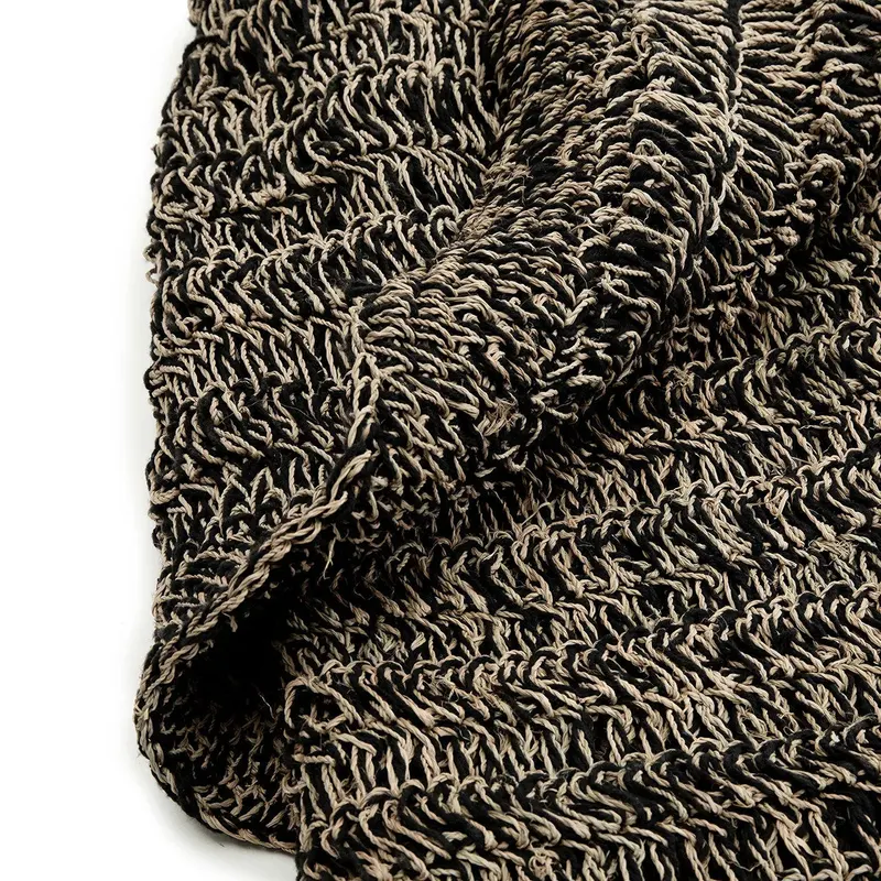 Runder Teppich Seagrass Carpet, 100 oder 150 cm von Bazar Bizar, Größe Ø 150 cm, Natur / Schwarz, Ansicht 6