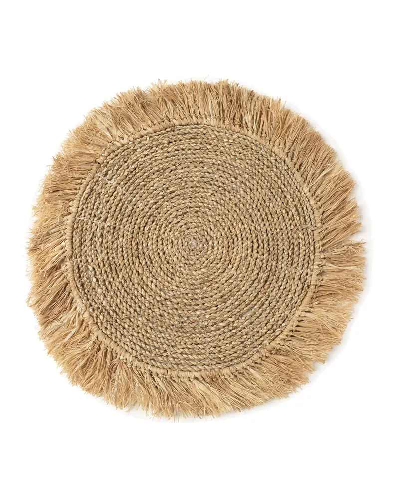 The Seagrass Raffia Placemat Platzset aus Seegras und Raffia, Natur / Weiß