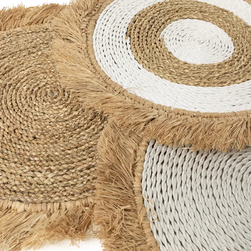 The Seagrass Raffia Placemat Platzset aus Seegras und Raffia von Bazar Bizar, Größe 45 × 45 × 1 cm, Natur, Ansicht 6