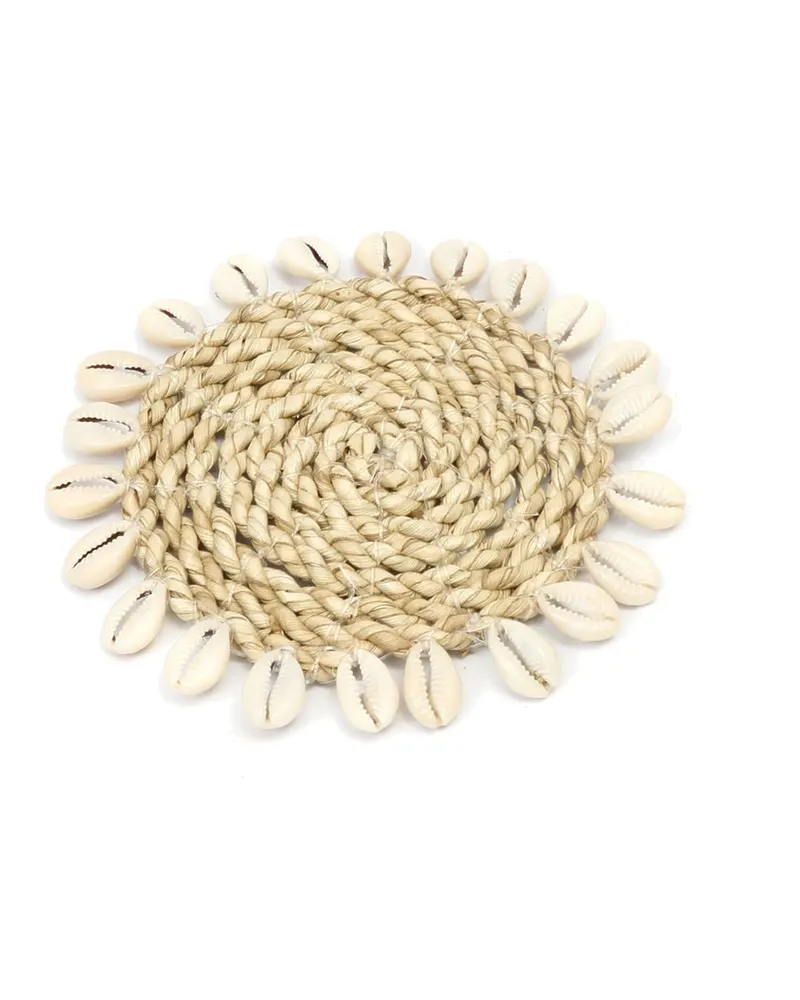 The Seagrass Shell Coaster Untersetzer aus Seegras, Natur