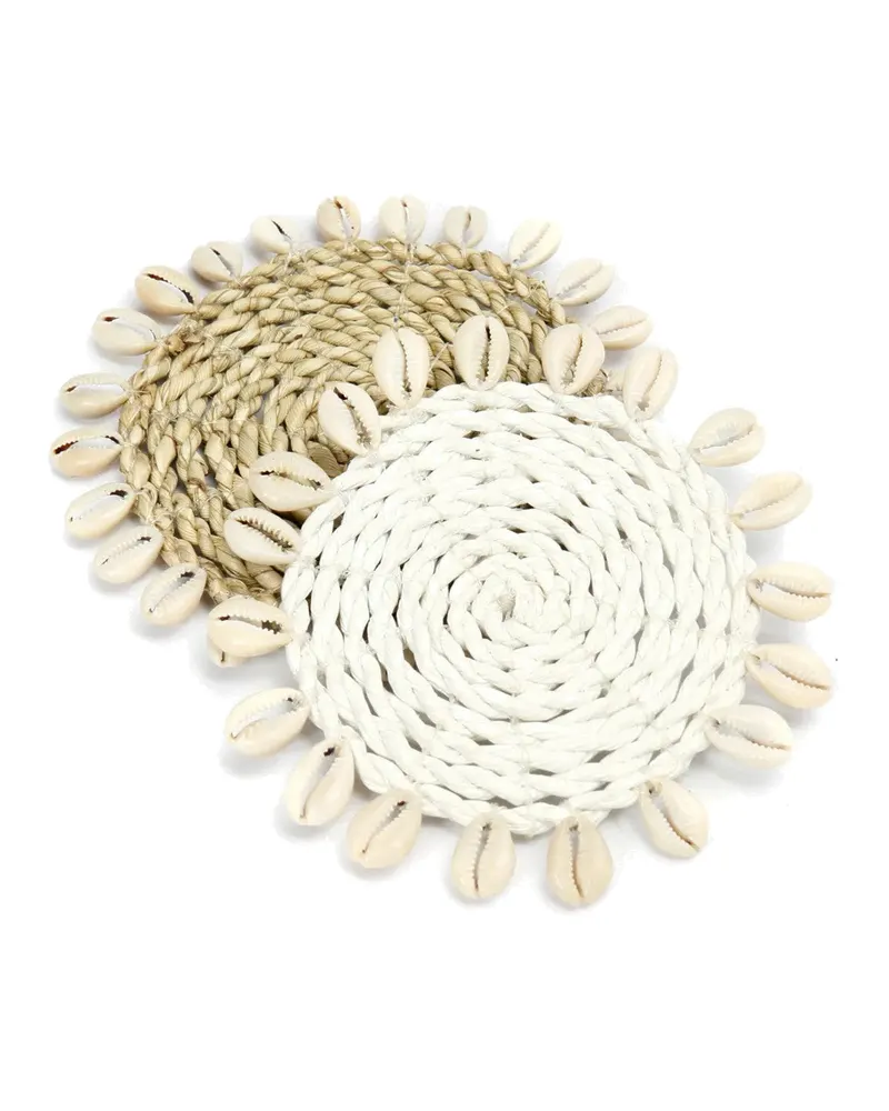 The Seagrass Shell Coaster Untersetzer aus Seegras von Bazar Bizar, Größe 12 × 12 × 1 cm, Natur, Ansicht 4