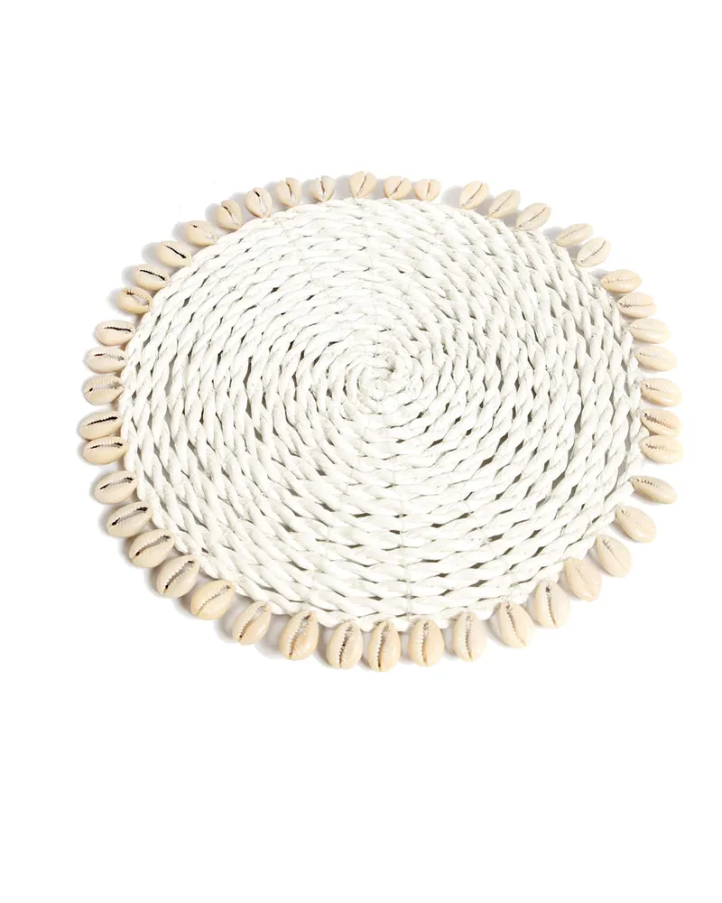 The Seagrass Shell Pan Coaster Untersetzer, Weiß