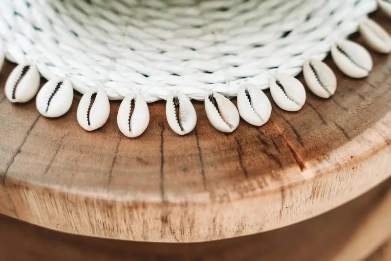 The Seagrass Shell Pan Coaster Untersetzer von Bazar Bizar, Größe 23 × 23 × 1 cm, Weiß, Ansicht 3
