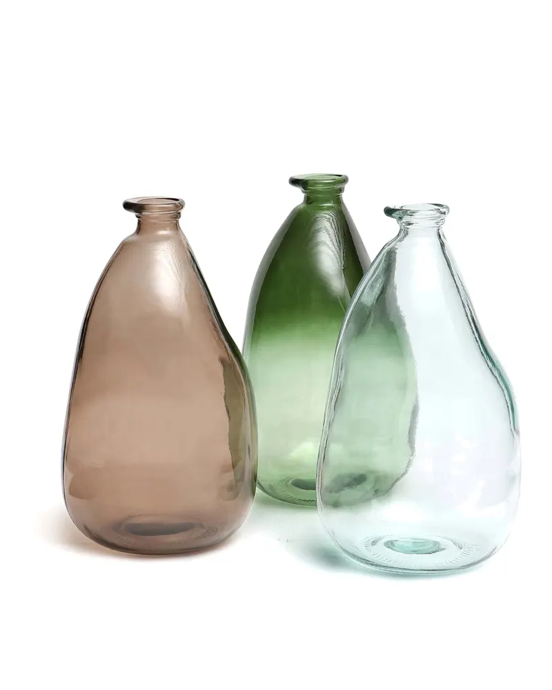 The Shudi Vase Vase aus Recyclingglas von Bazar Bizar, Größe 21 × 21 × 36 cm, Blau, Ansicht 2