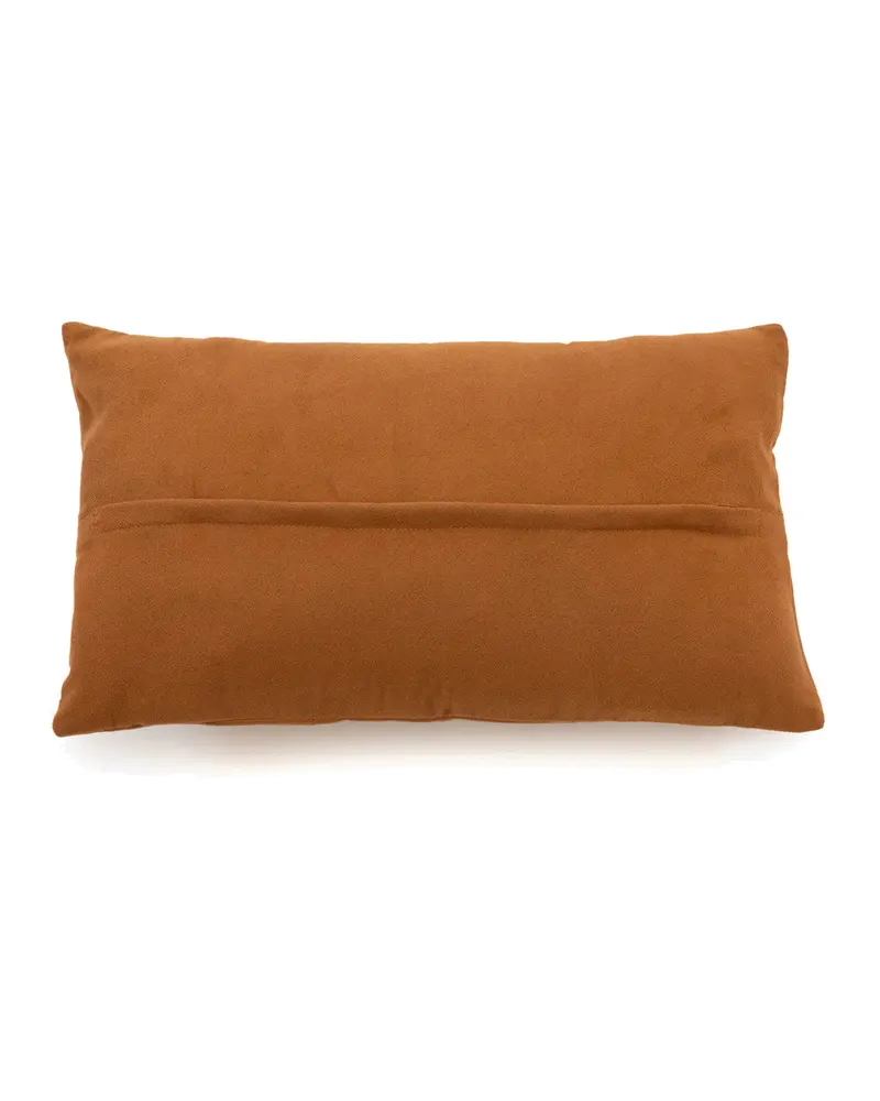 The Six Panel Leather Cushion Cover Kissenbezug von Bazar Bizar, Größe 30 × 50 cm, Camel, Ansicht 2
