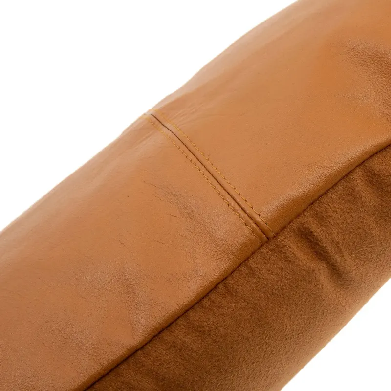 The Six Panel Leather Cushion Cover Kissenbezug von Bazar Bizar, Größe 30 × 50 cm, Camel, Ansicht 3