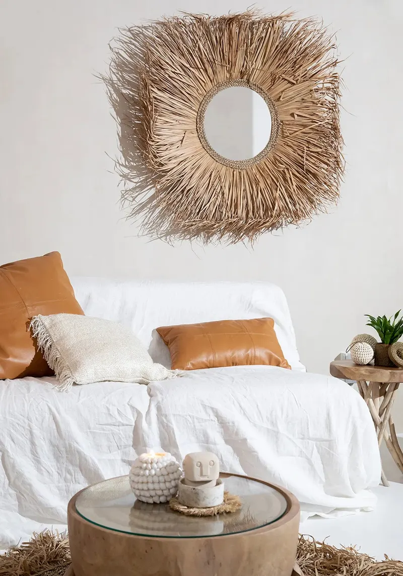 The Six Panel Leather Cushion Cover Kissenbezug von Bazar Bizar, Größe 30 × 50 cm, Camel, Ansicht 4