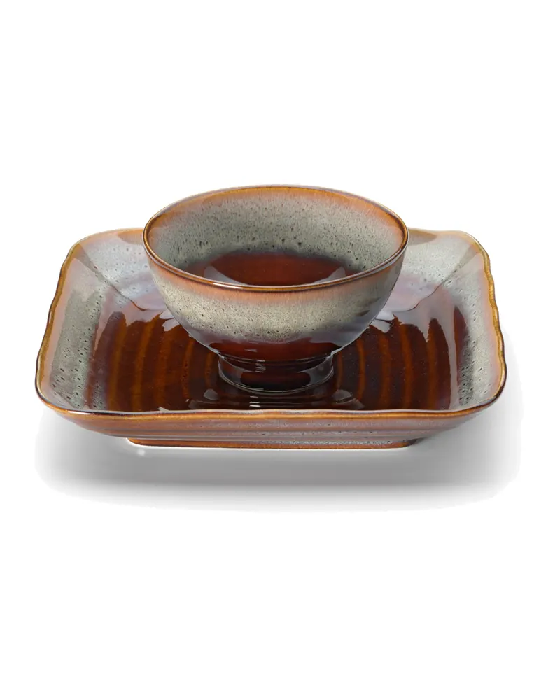 The Smoked Horizon Bowl Keramikschale von Bazar Bizar, Größe S, Braun / Grau, Ansicht 5