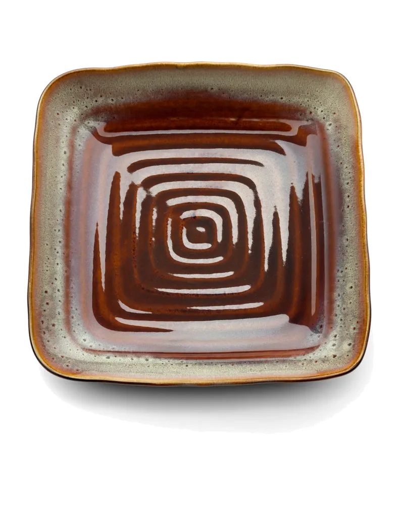 The Smoked Horizon Square Plate Keramikteller von Bazar Bizar, Größe M, Braun / Grau, Ansicht 3
