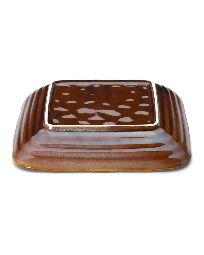 The Smoked Horizon Square Plate Keramikteller von Bazar Bizar, Größe M, Braun / Grau, Ansicht 4