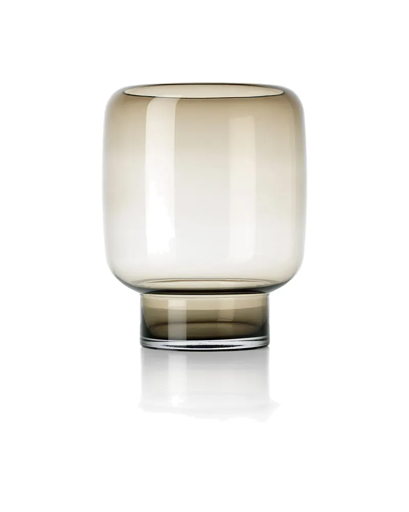 The Smoky Cube Vase, Vase aus Recyclingglas von Bazar Bizar, Größe L, Braun, Ansicht 1
