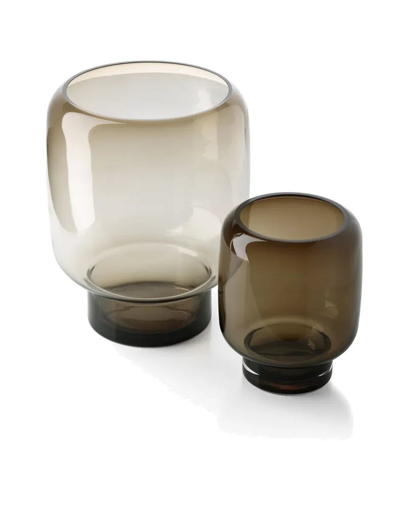 The Smoky Cube Vase, Vase aus Recyclingglas von Bazar Bizar, Größe L, Braun, Ansicht 4