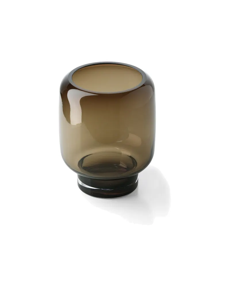 The Smoky Cube Vase, Vase aus Recyclingglas von Bazar Bizar, Größe S, Braun, Ansicht 2