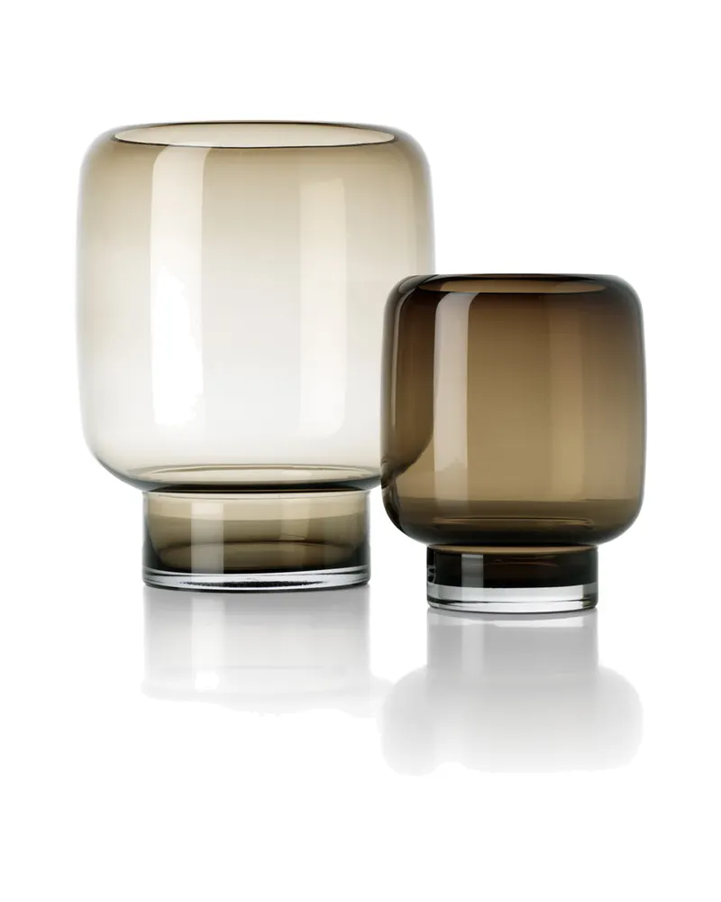The Smoky Cube Vase, Vase aus Recyclingglas von Bazar Bizar, Größe S, Braun, Ansicht 3