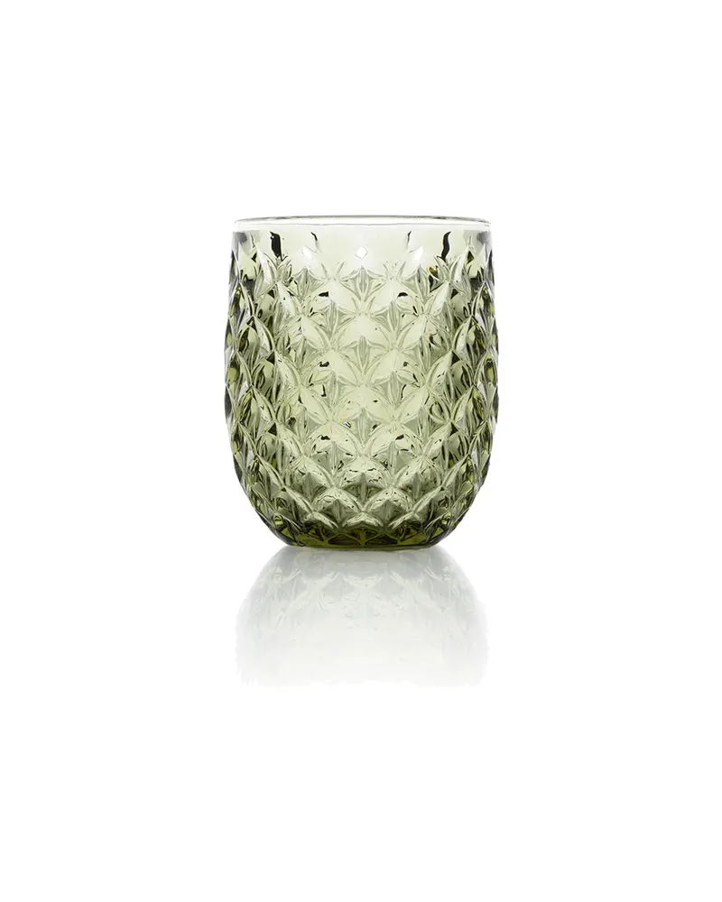 The Starbeam Water Glass Trinkglas aus Recyclingglas, Olivgrün