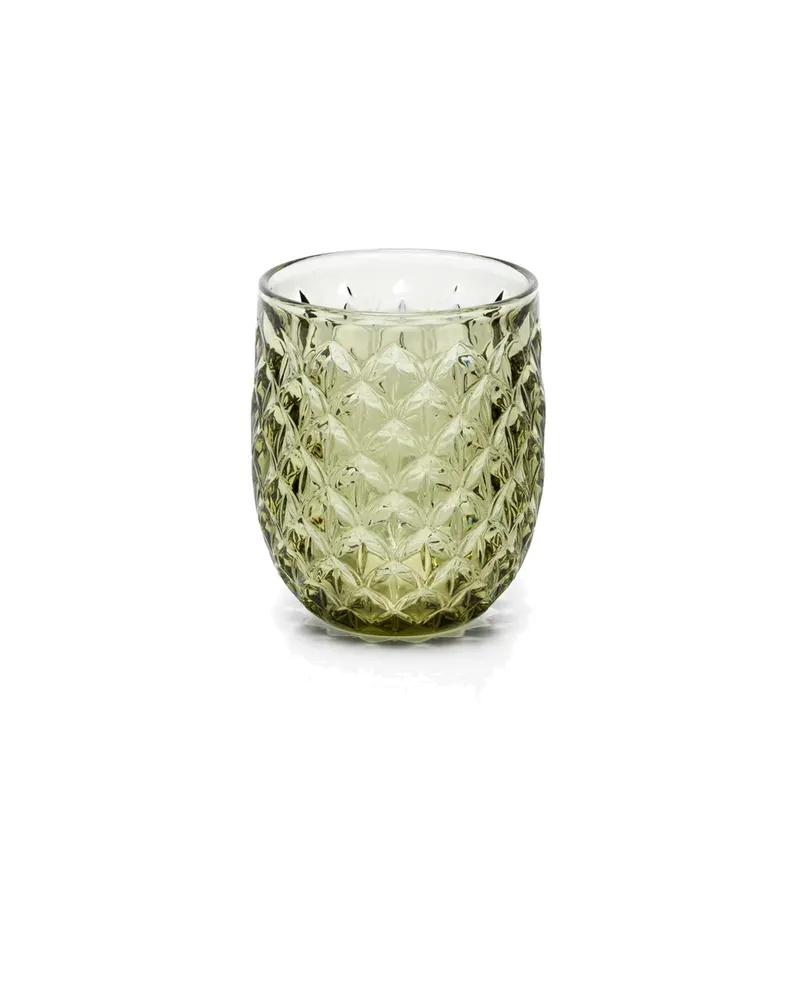 The Starbeam Water Glass Trinkglas aus Recyclingglas von Bazar Bizar, Größe 8 × 8 × 10 cm, Olivgrün, Ansicht 2
