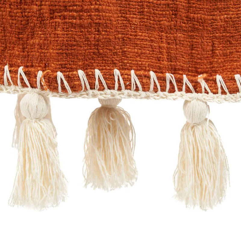 The Stitch Bed Throw Plaid aus Baumwolle von Bazar Bizar, Größe 246 × 126 cm, Terrakotta, Ansicht 4