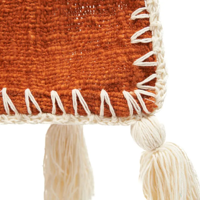 The Stitch Bed Throw Plaid aus Baumwolle von Bazar Bizar, Größe 246 × 126 cm, Terrakotta, Ansicht 6