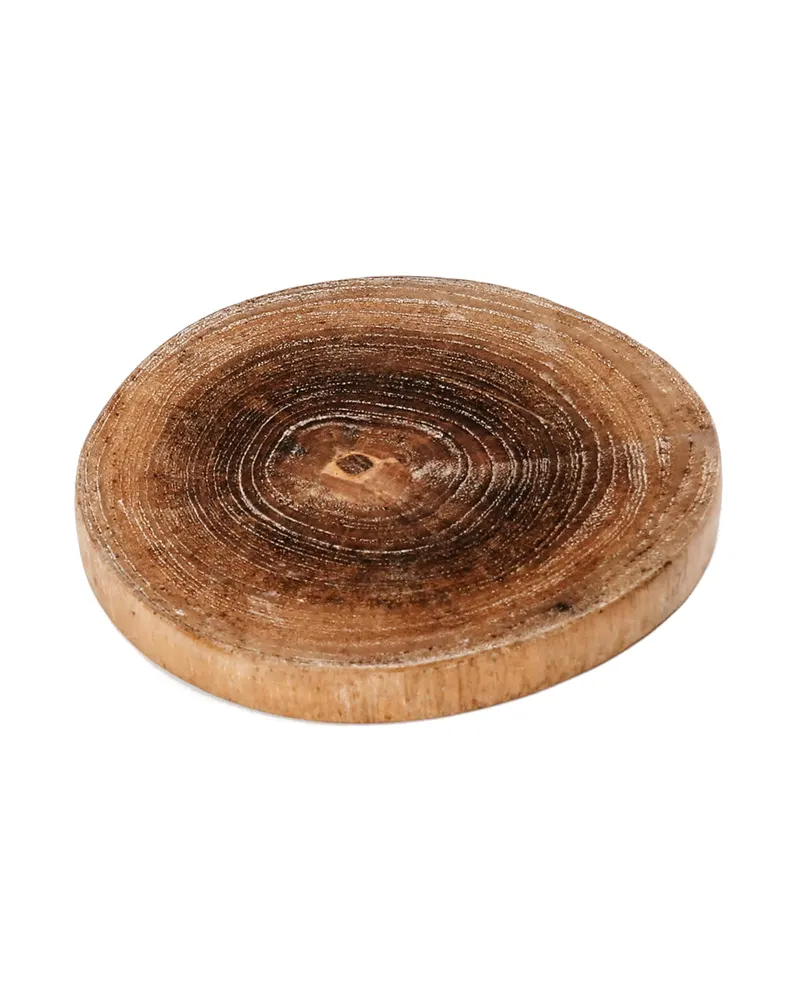 The Teak Root Boho Coaster Untersetzer aus Teakwurzelholz von Bazar Bizar, Größe 10 × 10 × 1 cm, Natur, Ansicht 1