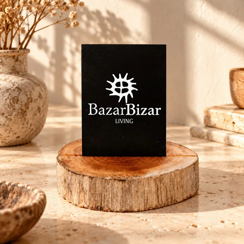 The Teak Root Card Holder Kartenhalter aus Teakwurzelholz von Bazar Bizar, Größe 8 × 8 × 2 cm, Natur, Ansicht 2