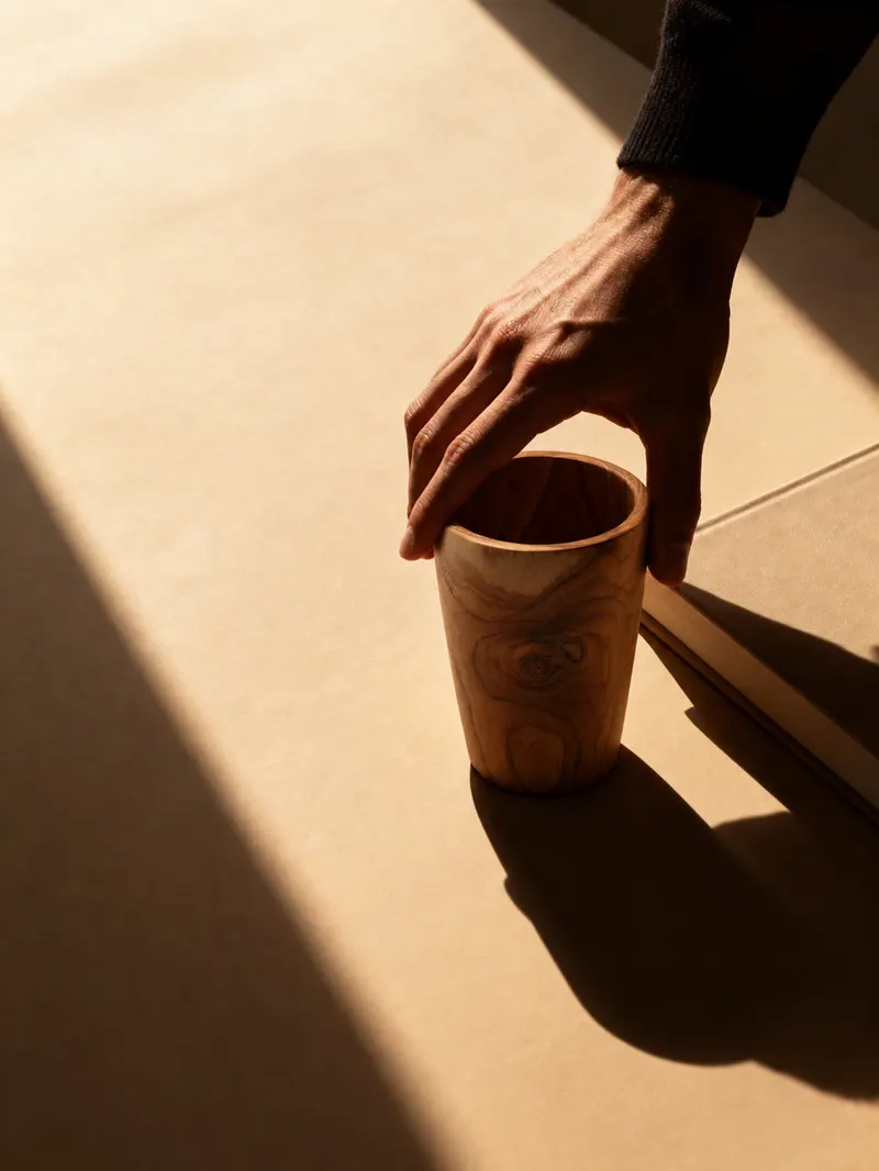 The Teak Root Cup Tasse/Becher in Natur von Bazar Bizar, Größe Niedrig, Ansicht 2