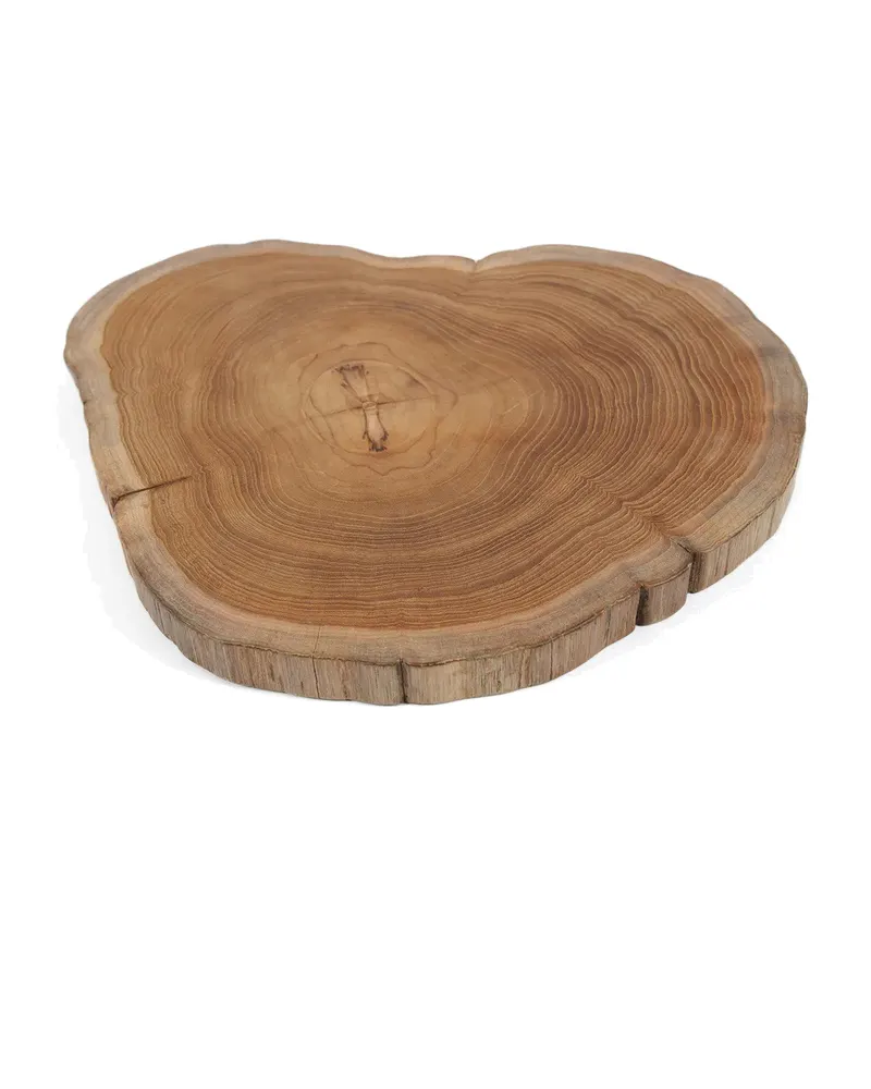 The Teak Root Cutting Board Schneidbrett aus Teakwurzelholz von Bazar Bizar, Größe 34 × 34 × 2 cm, Natur, Ansicht 7