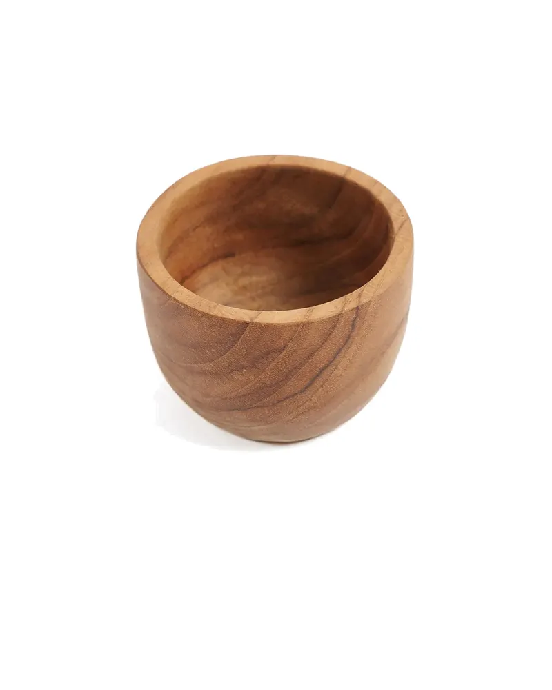 The Teak Root Egg Cup, Eierbecher aus Teakwurzelholz von Bazar Bizar, Größe 5 × 5 × 5 cm, Natur, Ansicht 5