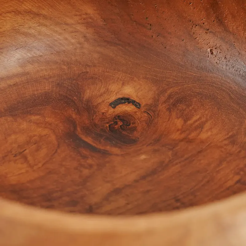 The Teak Root Fruit Bowl, Schale aus Teakwurzelholz von Bazar Bizar, Größe 20 × 20 × 8 cm, Natur, Ansicht 6