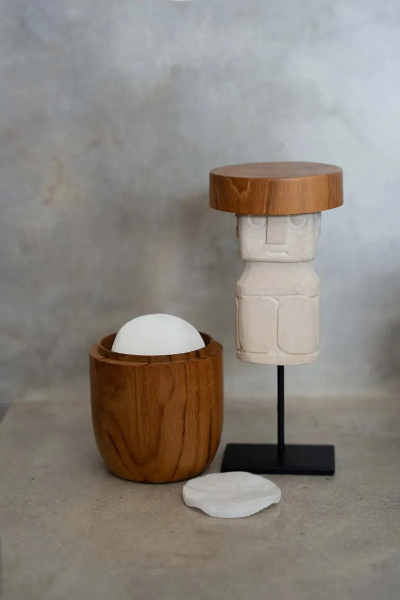 The Teak Root Jar Low Vorratsgefäß aus Teakholz von Bazar Bizar, Größe M, Natur, Ansicht 2